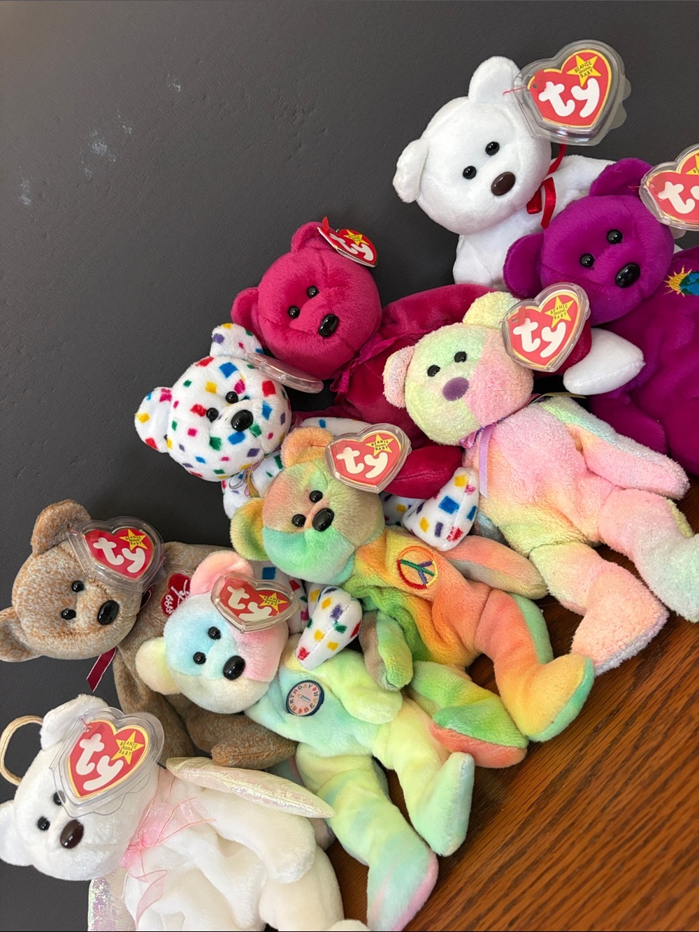 TY Beanie Babies Vintage Lot NWT Peace Halo Valentino Valentina Bears vintage
